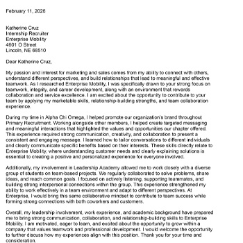 Cover Letter